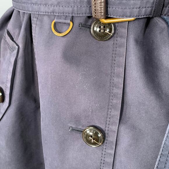 BURBERRY Size 2 Navy Cotton Blend Belted Trench Coat - Picture 5 of 8